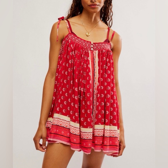 Free People Pants - Intimately Free People Rule The World Romper In Ruby Combo Sz